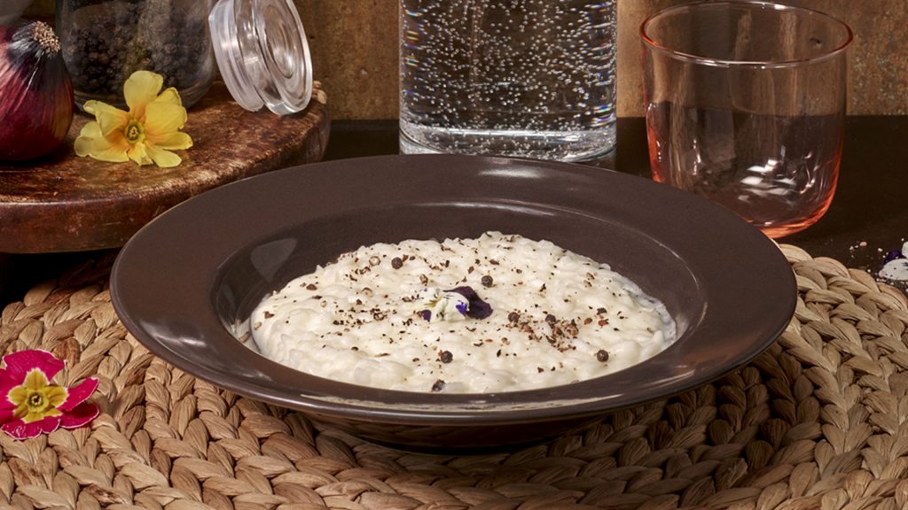 Risotto allo stracchino con pepe nero Riso Flora